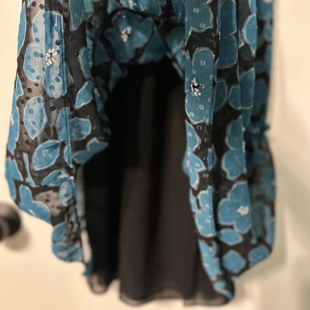 Kate Spade New York Whimsical Blue Floral Blair Midi Dress Womens Xtra Small - Picture 7 of 9